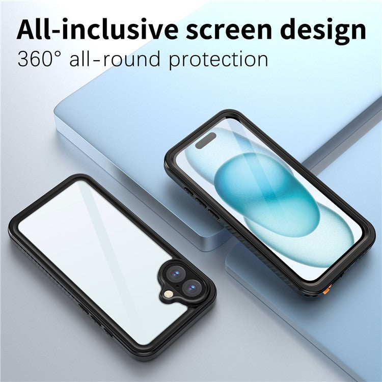 REDPEPPER FS Series For iPhone 16 Plus Phone Case IP68 Waterproof Clear Back Panel Phone Cover - TechGearPal