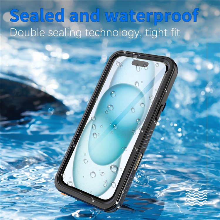 REDPEPPER FS Series For iPhone 16 Plus Phone Case IP68 Waterproof Clear Back Panel Phone Cover - TechGearPal