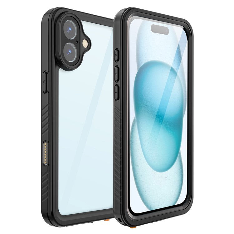 REDPEPPER FS Series For iPhone 16 Plus Phone Case IP68 Waterproof Clear Back Panel Phone Cover - TechGearPal