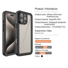 REDPEPPER FS Series For iPhone 16 Pro Max Phone Case IP68 Waterproof Clear Back Panel Phone Cover