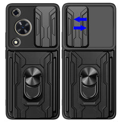 For Huawei nova Y72 4G Case PC+TPU Kickstand Phone Back Cover with Camera Slider