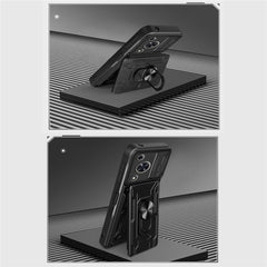 For Huawei nova Y72 4G Case PC+TPU Kickstand Phone Back Cover with Camera Slider