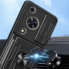 For Huawei nova Y72 4G Case PC+TPU Kickstand Phone Back Cover with Camera Slider
