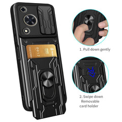 For Huawei nova Y72 4G Case PC+TPU Kickstand Phone Back Cover with Camera Slider