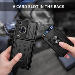 For Huawei nova Y72 4G Case PC+TPU Kickstand Phone Back Cover with Camera Slider