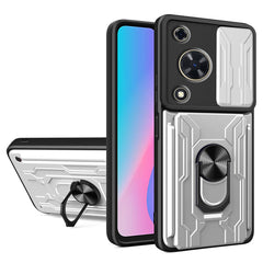 For Huawei nova Y72 4G Case PC+TPU Kickstand Phone Back Cover with Camera Slider