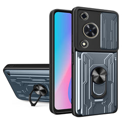 For Huawei nova Y72 4G Case PC+TPU Kickstand Phone Back Cover with Camera Slider