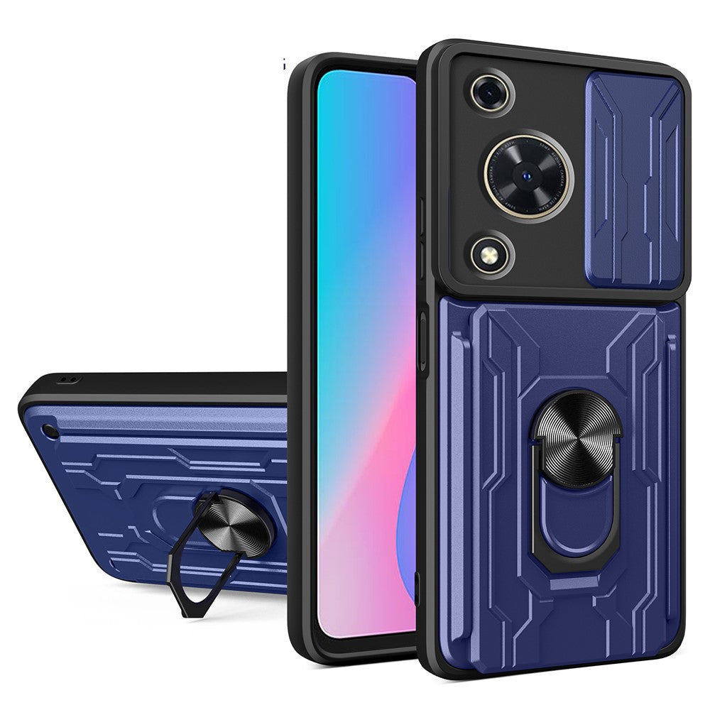 For Huawei nova Y72 4G Case PC+TPU Kickstand Phone Back Cover with Camera Slider