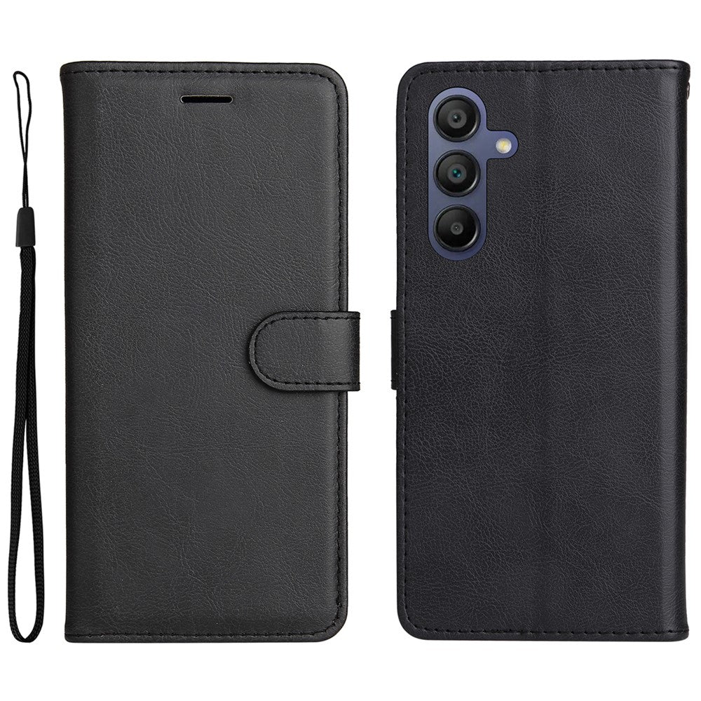 For Samsung Galaxy A17 5G / A17 4G / A26 5G / A16 5G / A16 4G Case Solid Color Leather Mobile Cover Wallet Stand with Strap