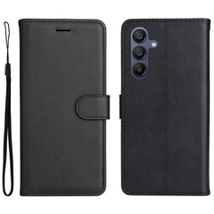 For Samsung Galaxy A17 5G / A26 5G / A16 5G / A16 4G Case Solid Color Leather Mobile Cover Wallet Stand with Strap