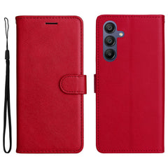For Samsung Galaxy A17 5G / A26 5G / A16 5G / A16 4G Case Solid Color Leather Mobile Cover Wallet Stand with Strap