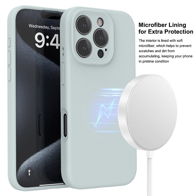 For iPhone 16 Pro Magnetic Case PC + Liquid Silicone Shockproof Protective Phone Cover - TechGearPal