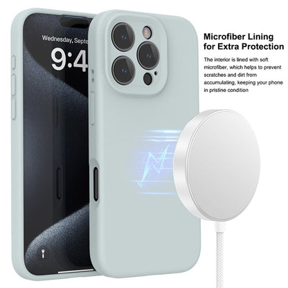 For iPhone 16 Pro Magnetic Case PC + Liquid Silicone Shockproof Protective Phone Cover - TechGearPal