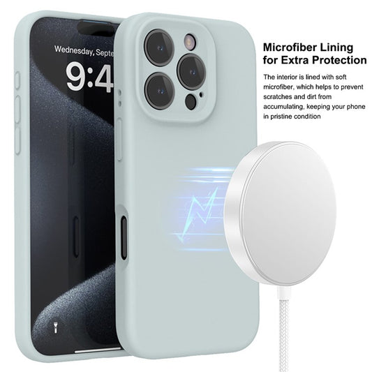 For iPhone 16 Pro Magnetic Case PC + Liquid Silicone Shockproof Protective Phone Cover - TechGearPal