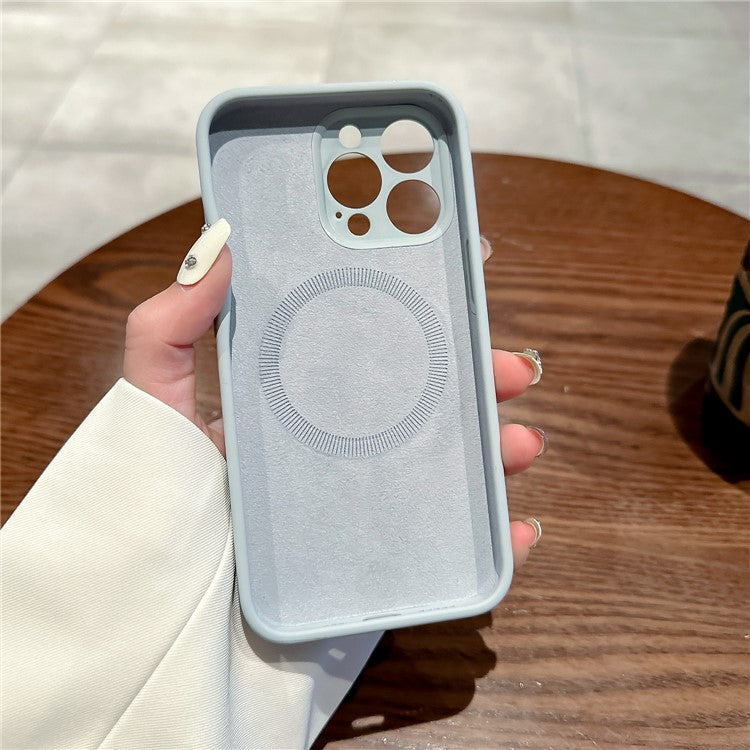 For iPhone 16 Pro Magnetic Case PC + Liquid Silicone Shockproof Protective Phone Cover - TechGearPal
