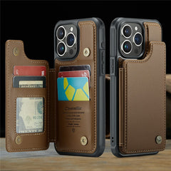 Coque arrière en cuir Caseme C22 pour iPhone 16 Pro Max avec emplacements pour cartes et blocage RFID 