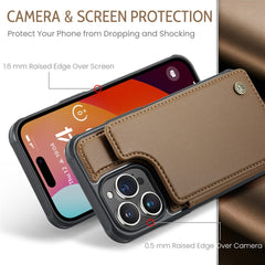 Coque arrière en cuir Caseme C22 pour iPhone 16 Pro Max avec emplacements pour cartes et blocage RFID 