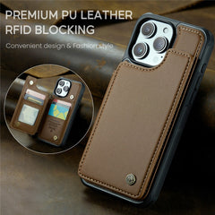 Coque arrière en cuir Caseme C22 pour iPhone 16 Pro Max avec emplacements pour cartes et blocage RFID 