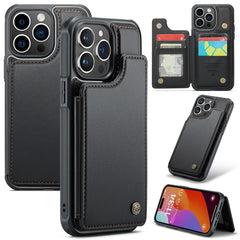 Coque arrière en cuir Caseme C22 pour iPhone 16 Pro Max avec emplacements pour cartes et blocage RFID 