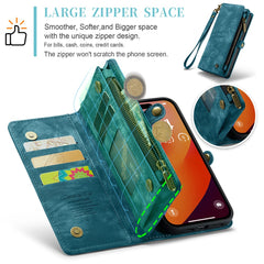 For iPhone 16 Pro Max Phone Cases CASEME Leather Cover with Detachable Wallet and Strap