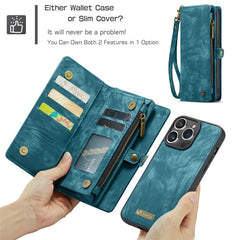 For iPhone 16 Pro Max Phone Cases CASEME Leather Cover with Detachable Wallet and Strap