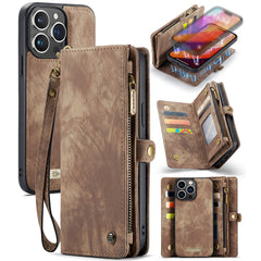 For iPhone 16 Pro Max Phone Cases CASEME Leather Cover with Detachable Wallet and Strap