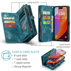 For iPhone 16 Pro Phone Cases CASEME 008 Leather Cover with Detachable Wallet and Strap