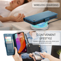 For iPhone 16 Pro Max Leather Case CASEME 023 RFID Blocking 3 Card Slot Mobile Cover