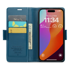 For iPhone 16 Pro Max Leather Case CASEME 023 RFID Blocking 3 Card Slot Mobile Cover