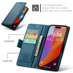 For iPhone 16 Pro Max Leather Case CASEME 023 RFID Blocking 3 Card Slot Mobile Cover