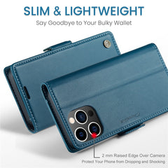 For iPhone 16 Pro Max Leather Case CASEME 023 RFID Blocking 3 Card Slot Mobile Cover