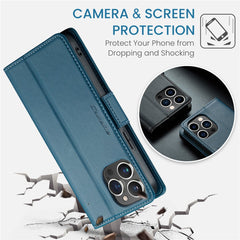 For iPhone 16 Pro Max Leather Case CASEME 023 RFID Blocking 3 Card Slot Mobile Cover