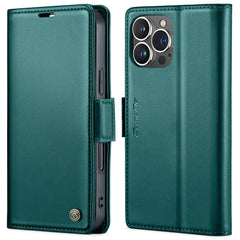 For iPhone 16 Pro Max Leather Case CASEME 023 RFID Blocking 3 Card Slot Mobile Cover