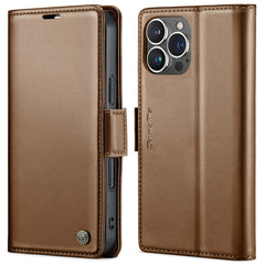 For iPhone 16 Pro Max Leather Case CASEME 023 RFID Blocking 3 Card Slot Mobile Cover