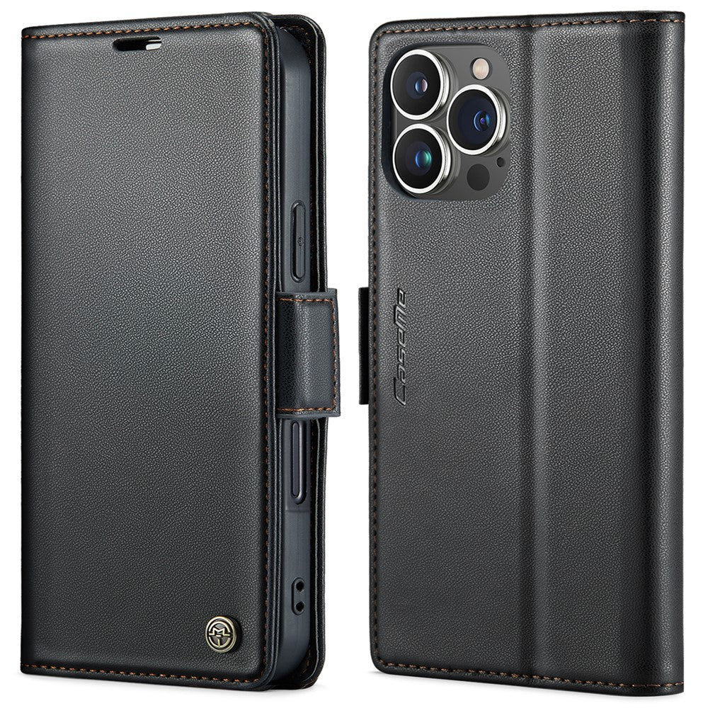 For iPhone 16 Pro Max Leather Case CASEME 023 RFID Blocking 3 Card Slot Mobile Cover