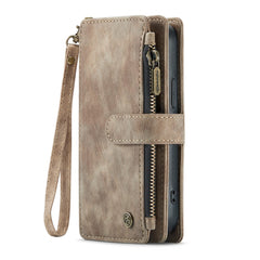 For iPhone 16 Pro Max Phone Cases with Strap CASEME C30 Zipper Multiple Card Holder PU Leather Cover