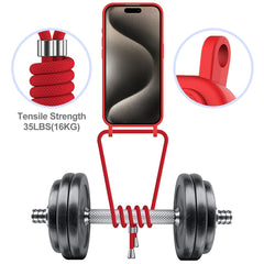 For iPhone 16 Pro Case Liquid Silicone Card Holder Phone Back Cover with Lanyard