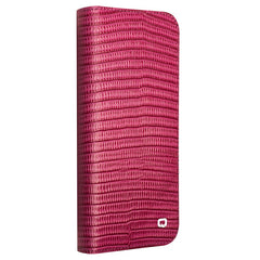 QIALINO For iPhone 16 Plus Wallet Case Crocodile Texture Genuine Cow Leather Anti-Drop Phone Cover - TechGearPal