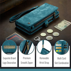 For iPhone 16 Phone Cases CASEME 008 Leather Cover with Detachable Wallet and Strap