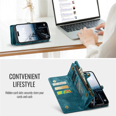 For iPhone 16 Phone Cases CASEME 008 Leather Cover with Detachable Wallet and Strap