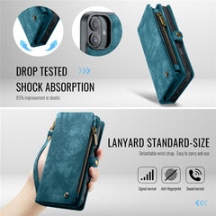 For iPhone 16 Phone Cases CASEME 008 Leather Cover with Detachable Wallet and Strap