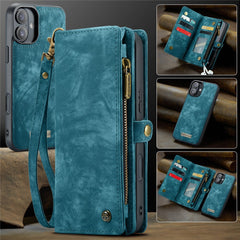 For iPhone 16 Phone Cases CASEME 008 Leather Cover with Detachable Wallet and Strap