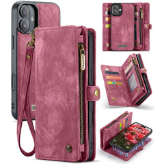 For iPhone 16 Phone Cases CASEME 008 Leather Cover with Detachable Wallet and Strap