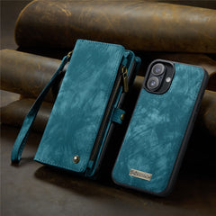 For iPhone 16 Plus Phone Cases CASEME 008 Leather Cover with Detachable Wallet and Strap