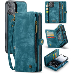 For iPhone 16 Plus Phone Cases CASEME 008 Leather Cover with Detachable Wallet and Strap