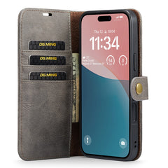 DG.MING for iPhone 16 Case Detachable Split Leather Phone Cover