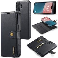 DG.MING for iPhone 16 Case Detachable Split Leather Phone Cover