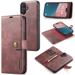 DG.MING for iPhone 16 Case Detachable Split Leather Phone Cover