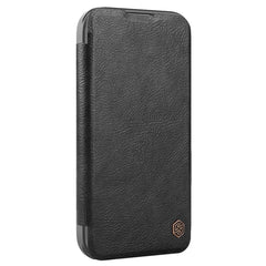 NILLKIN Qin Prop Series for iPhone 16 Pro Max Leather Case Lens Kickstand Phone Cover