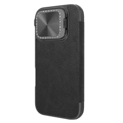 NILLKIN Qin Prop Series for iPhone 16 Pro Max Leather Case Lens Kickstand Phone Cover